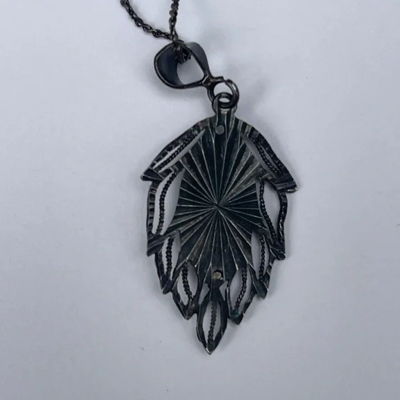 925 Sterling Silver Necklace & Pendant Italy chain vintage blue stone - Picture 12 of 16